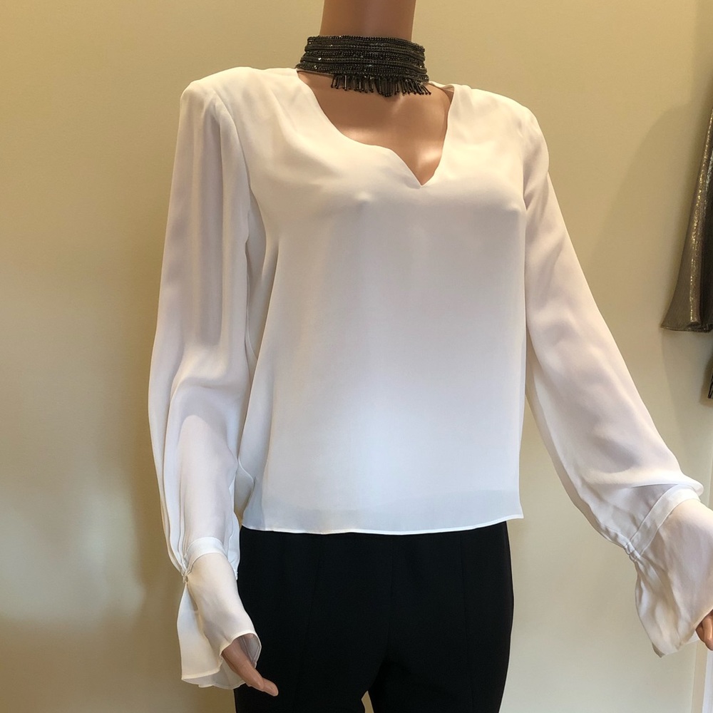 Ramy Brook Annete Embellished Silk Blouse
